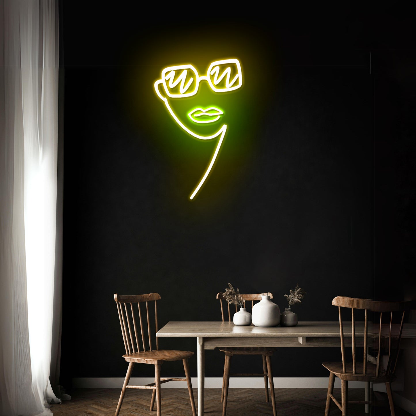 Sun Glass Lady Artistic Neon Signs Wall Art Led Signs