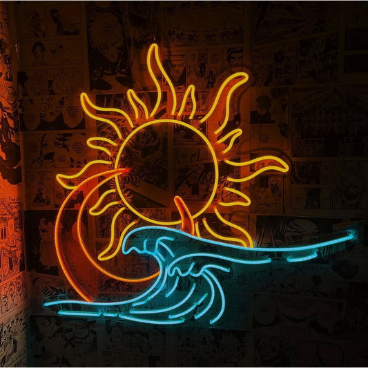 Sun Moon Ocean Led Sign Business Neon Sign