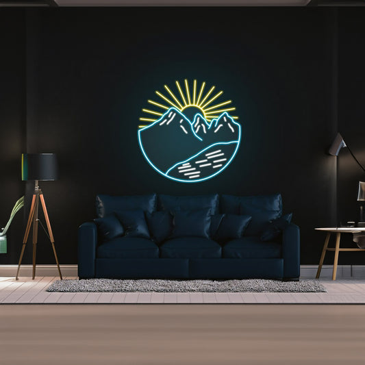 Sun Mountain Led Sign Retro Neon Sign