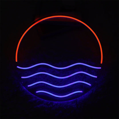 Sun Ocean Led Neon Sign For Bars Home Decor And Celebrations - Shineneon