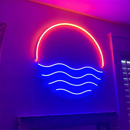 Sun Ocean Led Neon Sign For Bars Home Decor And Celebrations - Shineneon