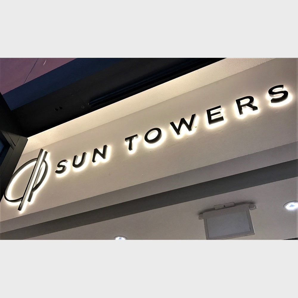 Sun Towers 3D Backlit Channel Letters Led Light Sign