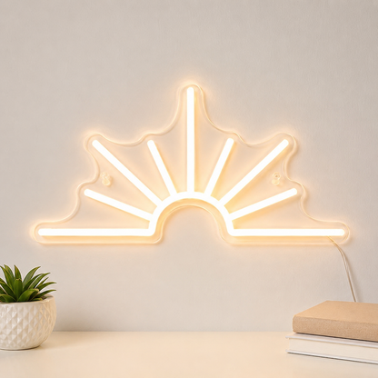 Sun Wall Decor White LED Neon Sign main product image