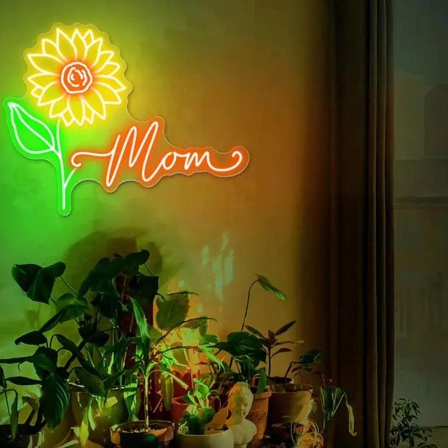Sunflower Mom Led Neon Sign Vibrant Floral Indoor Decor For Mothers Day | Shineneon