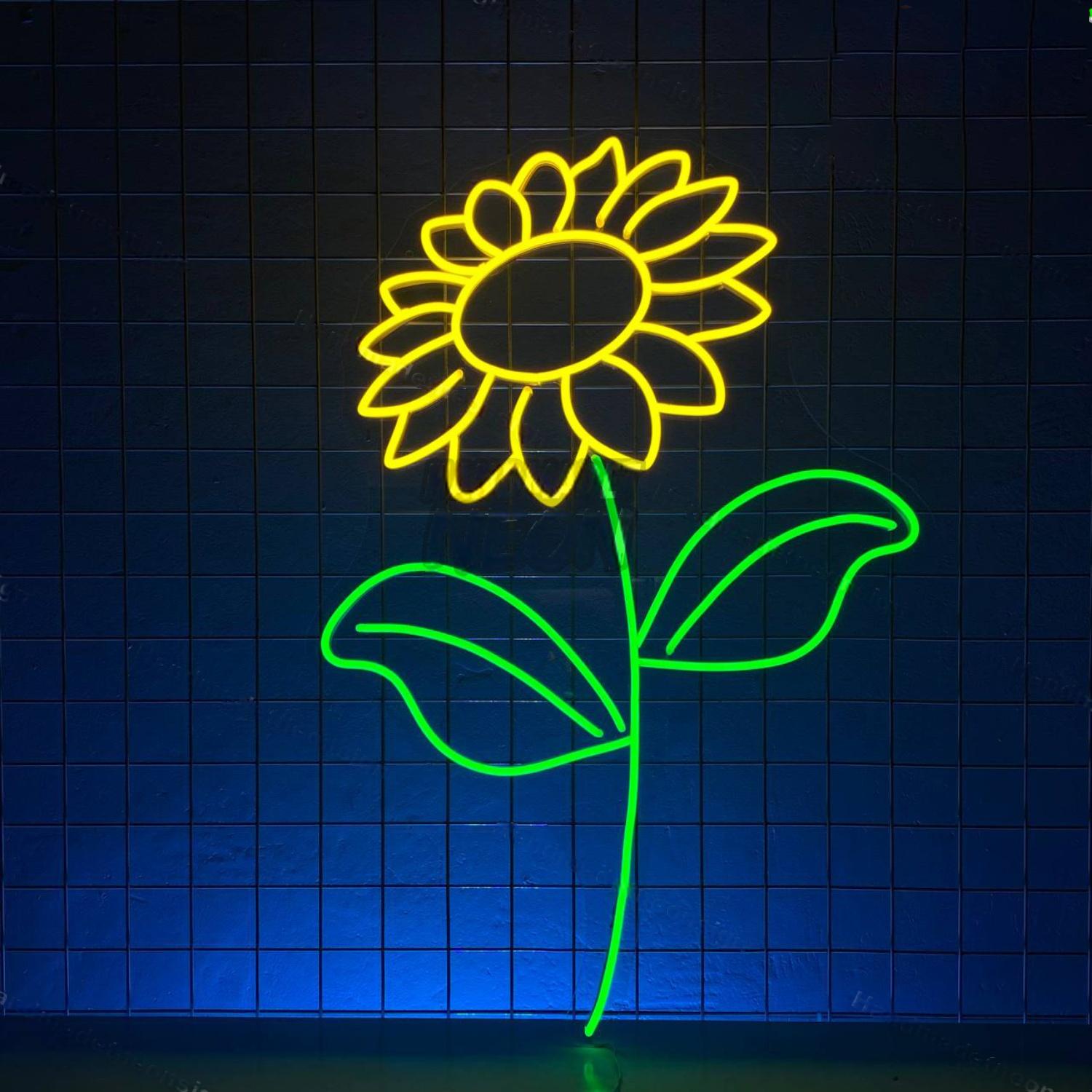 Sunflower Neon Light Floral Nursery Room Wall Decor | Shineneon