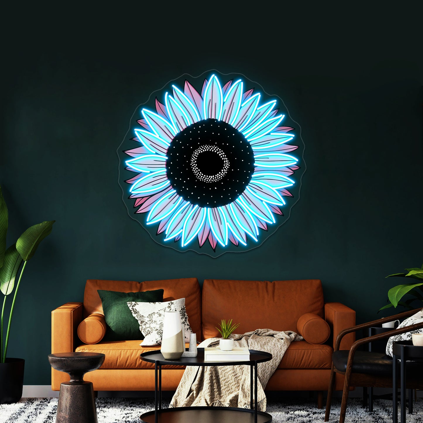 Sunflower Pink Aesthetic Neon Sign Artwork For Neon Signs For Bedroom