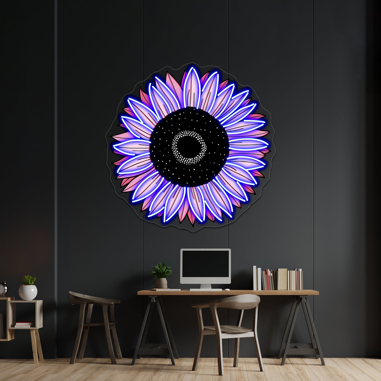 Sunflower Pink Aesthetic Neon Sign Artwork For Neon Signs For Bedroom | Shineneon