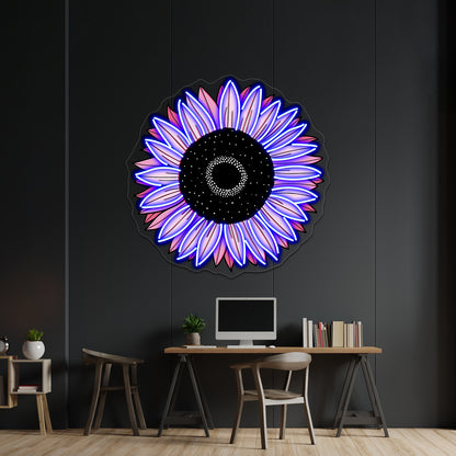 Sunflower Pink Aesthetic Neon Sign Artwork For Neon Signs For Bedroom