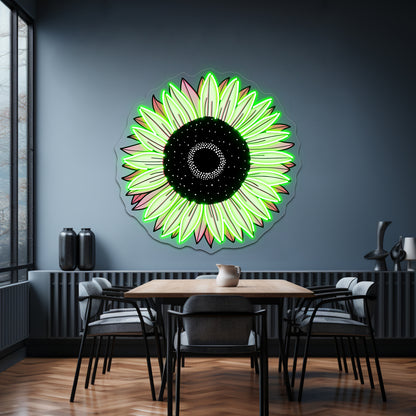 Sunflower Pink Aesthetic Neon Sign Artwork For Neon Signs For Bedroom