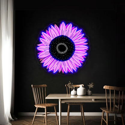 Sunflower Pink Aesthetic Neon Sign Artwork For Neon Signs For Bedroom