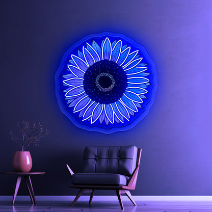 Sunflower Tie Dye Aesthetic Neon Sign Artwork For Funny Neon Signs