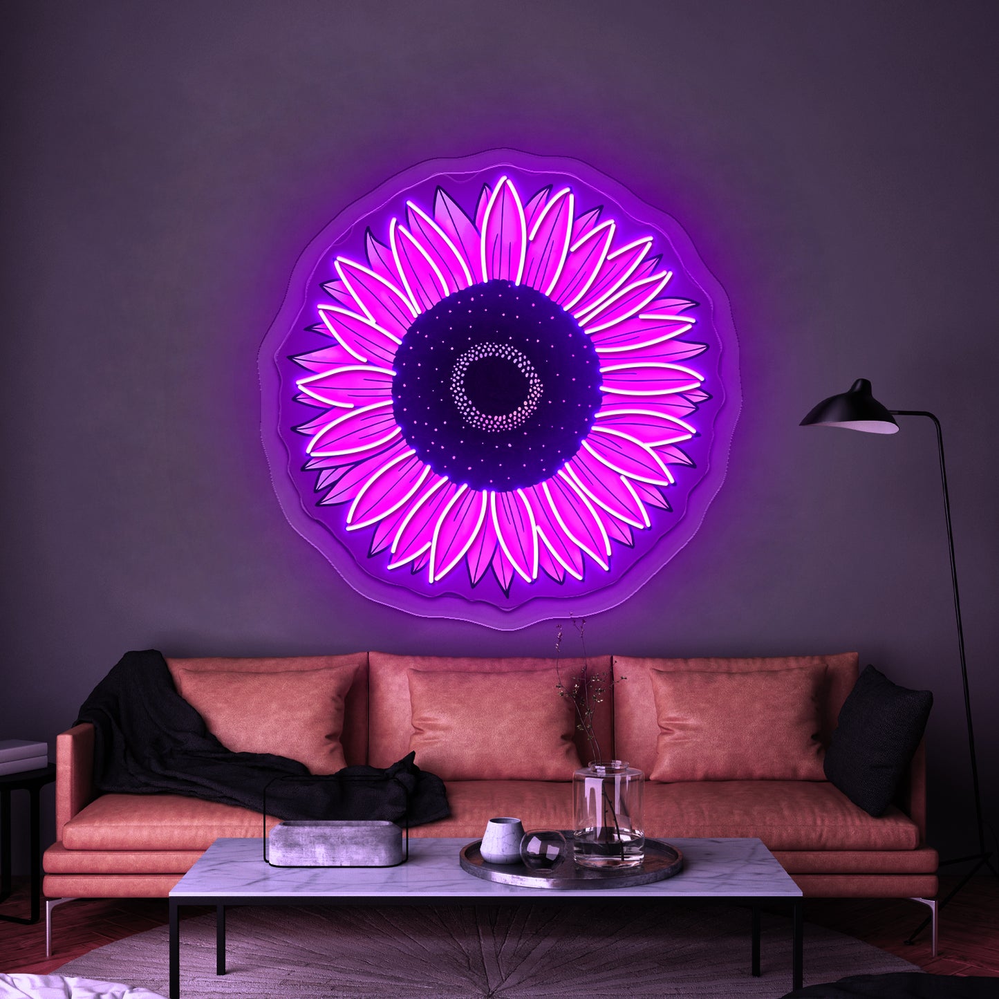 Sunflower Tie Dye Aesthetic Neon Sign Artwork For Funny Neon Signs