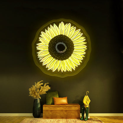 Sunflower Tie Dye Aesthetic Neon Sign Artwork For Funny Neon Signs