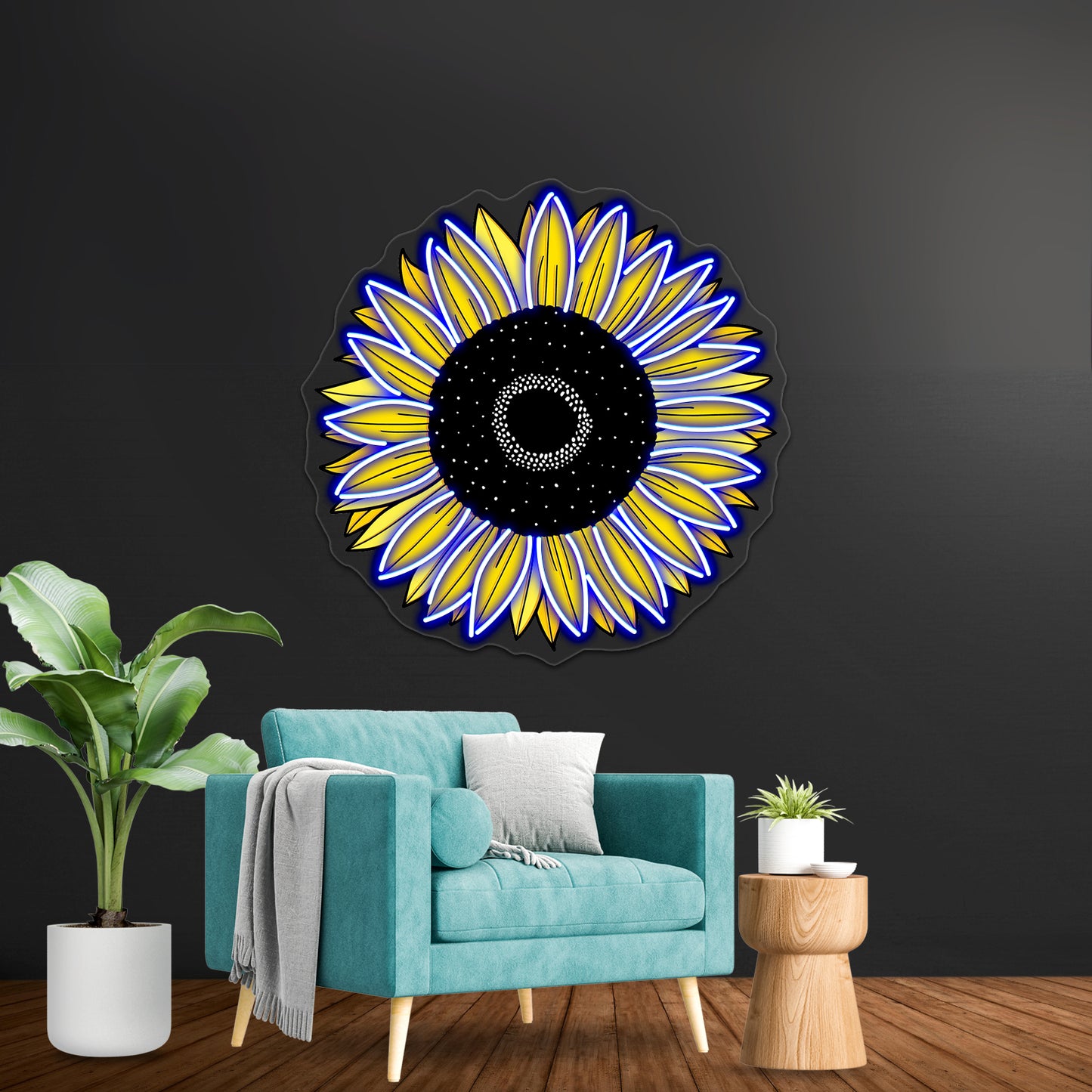 Sunflower Yellow Aesthetic Sticke Neon Sign Artwork For Led Neon