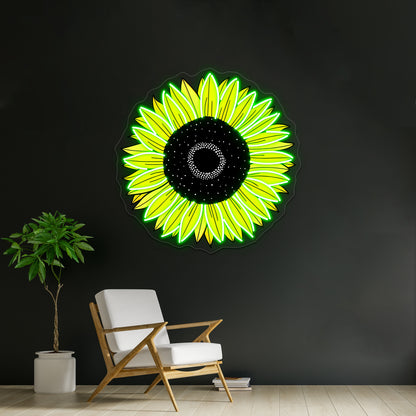 Sunflower Yellow Aesthetic Sticke Neon Sign Artwork For Led Neon