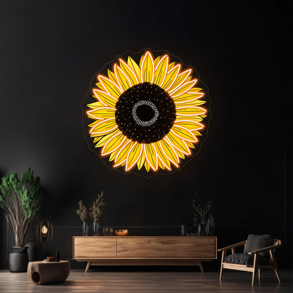 Sunflower Yellow Aesthetic Sticke Neon Sign Artwork For Led Neon