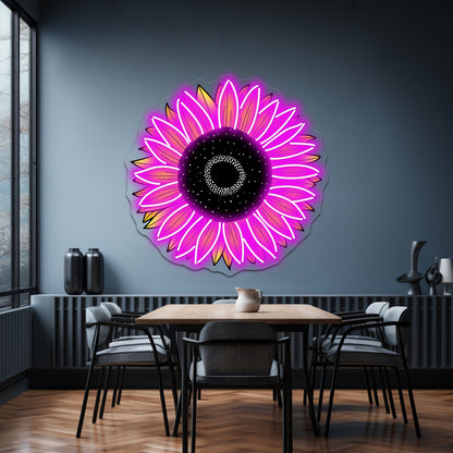 Sunflower Yellow Aesthetic Sticke Neon Sign Artwork For Led Neon