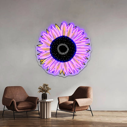 Sunflower Yellow Aesthetic Sticke Neon Sign Artwork For Led Neon