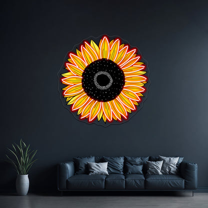 Sunflower Yellow Aesthetic Sticke Neon Sign Artwork For Led Neon