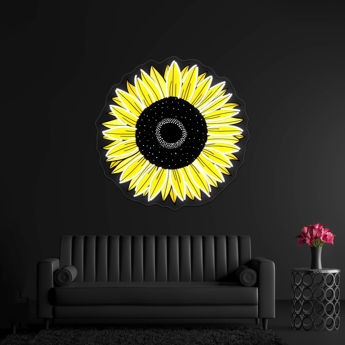 Sunflower Yellow Aesthetic Sticke Neon Sign Artwork For Led Neon