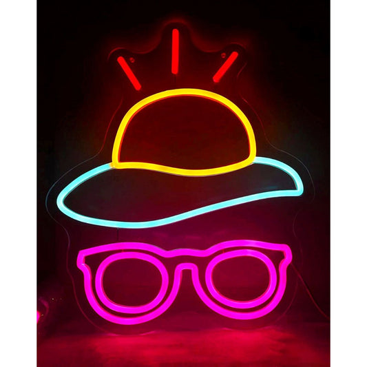 Sunglasses And Hat Led Sign Business Neon Sign