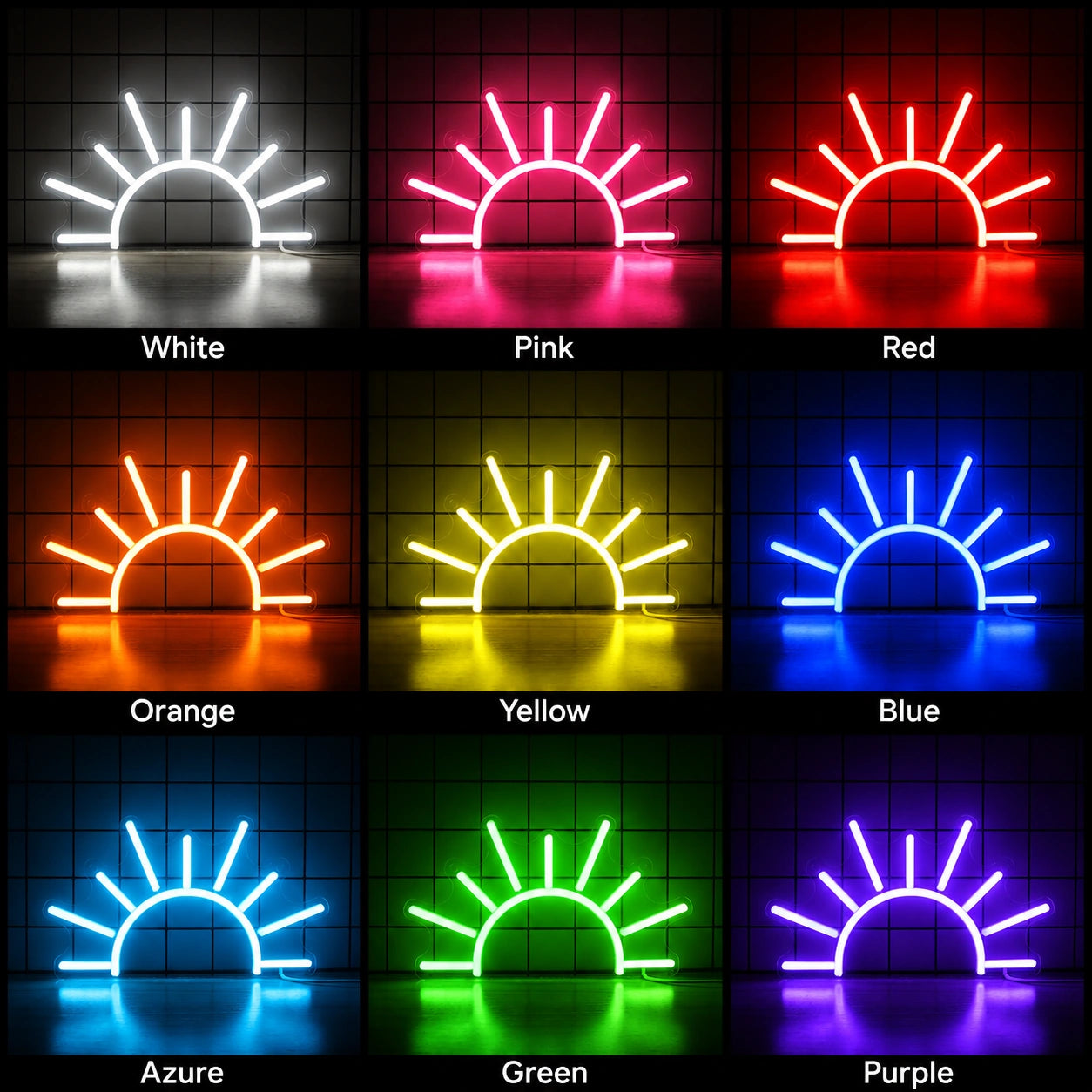 Sunrise Line Neon Sign LED Neon Sign color grid