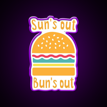 Suns Out Buns Out Fast Food Led Neon Sign For Burger Place Rgb Color