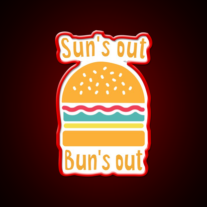 Suns Out Buns Out Fast Food Led Neon Sign For Burger Place Rgb Color