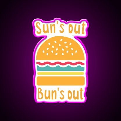 Suns Out Buns Out Fast Food Led Neon Sign For Burger Place Rgb Color - Shineneon