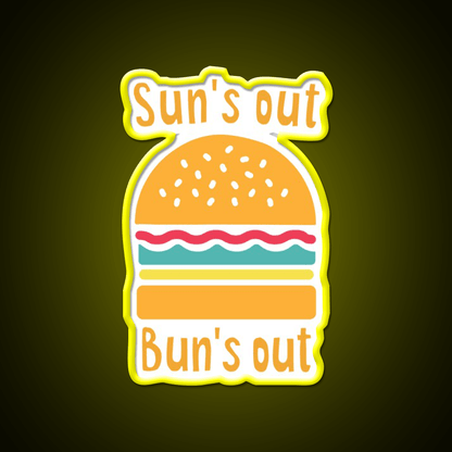 Suns Out Buns Out Fast Food Led Neon Sign For Burger Place Rgb Color - Shineneon