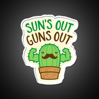 Suns Out Guns Out Macho Cactus Gym Fitness Led Neon Sign Rgb Color