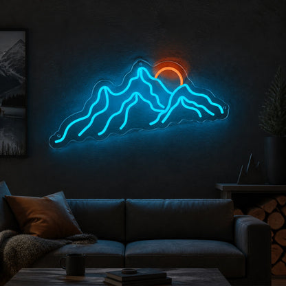 Sunset Behind Mountain Range Vintage LED Neon Sign main product image