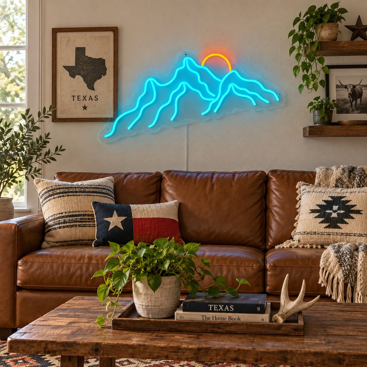 Sunset Behind Mountain Range Vintage LED Neon Sign Garage Neon Sign - Shineneon