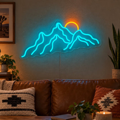 Sunset Behind Mountain Range Vintage LED Neon Sign Garage Neon Sign - Shineneon