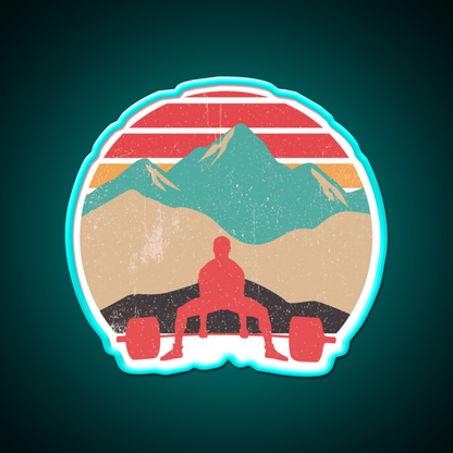 Sunset Deadlifts Powerlifting Gym Fitness Led Neon Sign Rgb Color