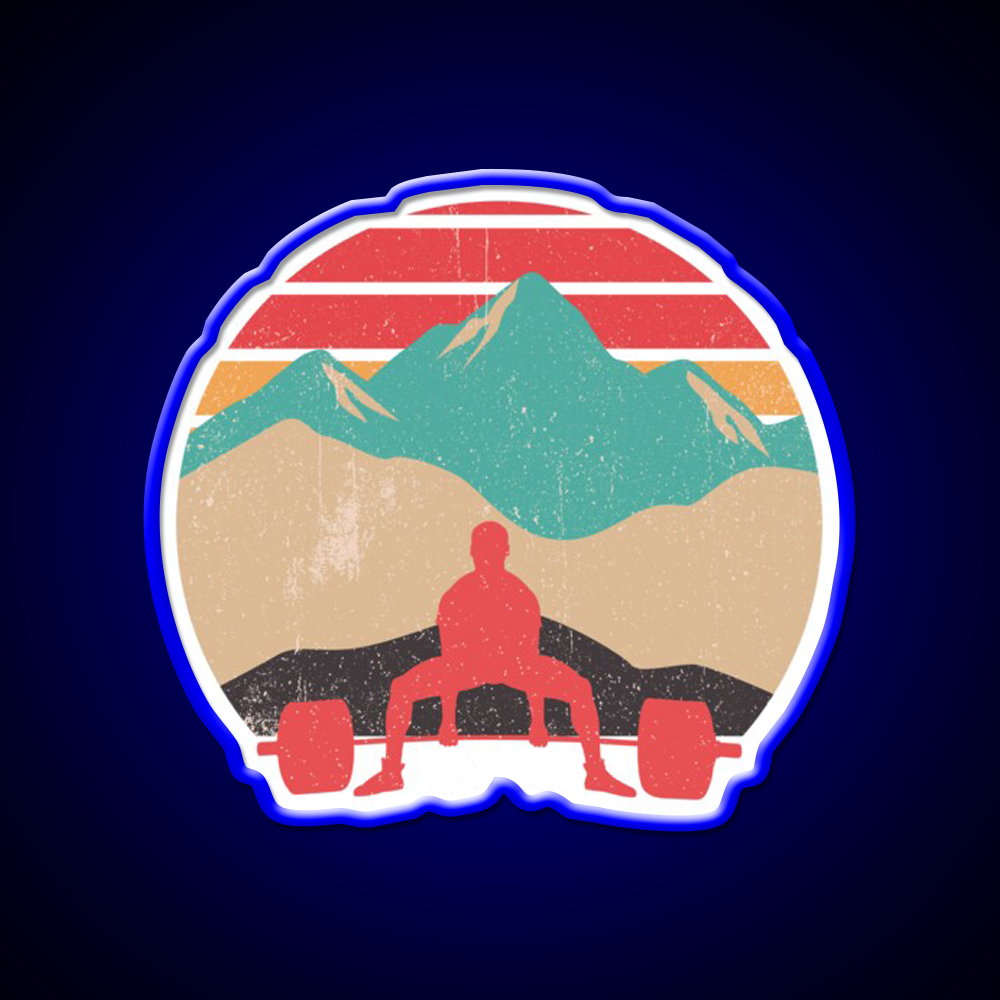 Sunset Deadlifts Powerlifting Gym Fitness Led Neon Sign Rgb Color