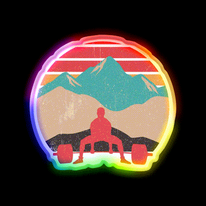 Sunset Deadlifts Powerlifting Gym Fitness Led Neon Sign Rgb Color