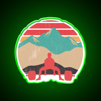 Sunset Deadlifts Powerlifting Gym Fitness Led Neon Sign Rgb Color