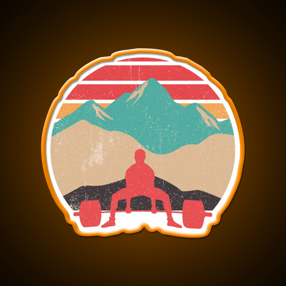 Sunset Deadlifts Powerlifting Gym Fitness Led Neon Sign Rgb Color