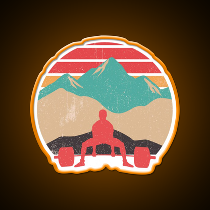 Sunset Deadlifts Powerlifting Gym Fitness Led Neon Sign Rgb Color