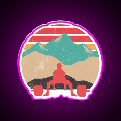 Sunset Deadlifts Powerlifting Gym Fitness Led Neon Sign Rgb Color