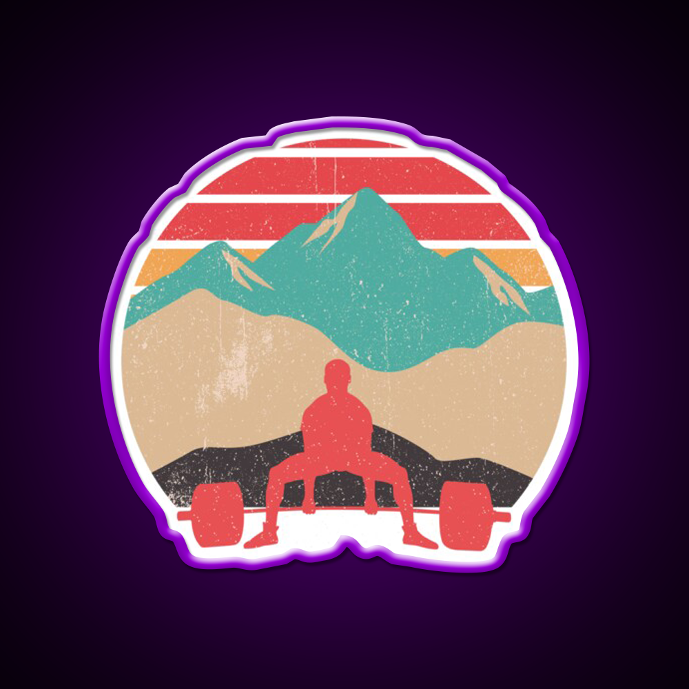 Sunset Deadlifts Powerlifting Gym Fitness Led Neon Sign Rgb Color