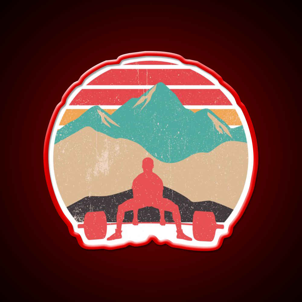 Sunset Deadlifts Powerlifting Gym Fitness Led Neon Sign Rgb Color