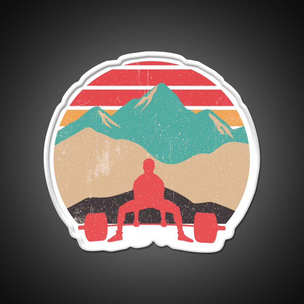 Sunset Deadlifts Powerlifting Gym Fitness Led Neon Sign Rgb Color