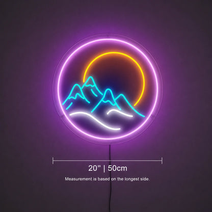 Sunset Lake Mountain Neon Sign LED Neon Sign size image