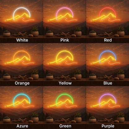 Sunset Mountain Wave LED Neon Sign - Shineneon