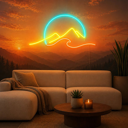 Sunset Mountain Wave LED Neon Sign - Shineneon