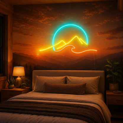 Sunset Mountain Wave LED Neon Sign - Shineneon