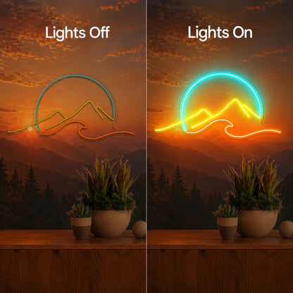 Sunset Mountain Wave LED Neon Sign - Shineneon