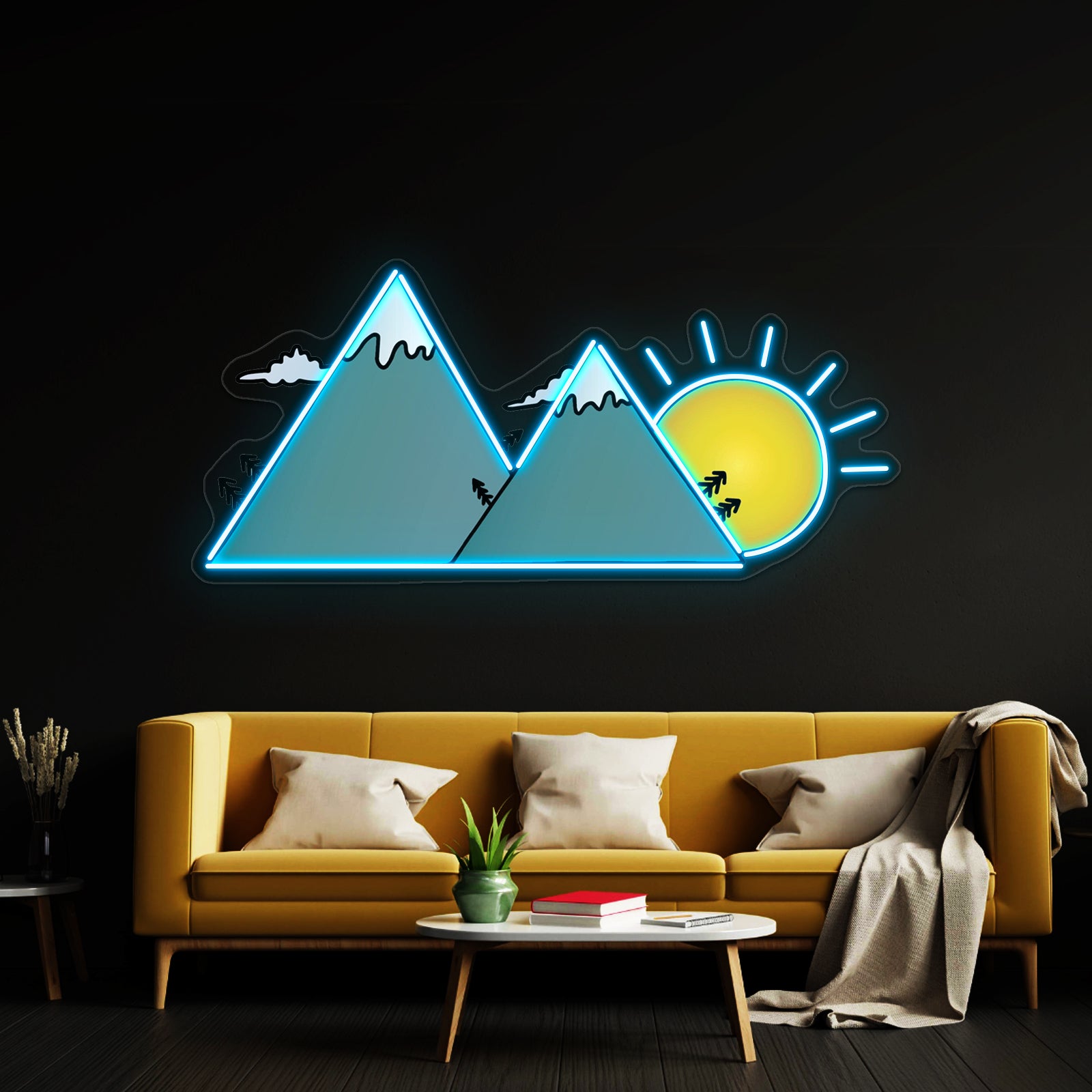 Sunset Mountains Neon Sign Artwork For Cheap Neon Signs | Shineneon